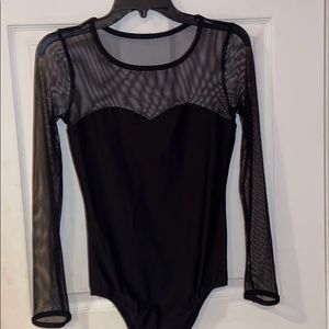 Black mesh body suit